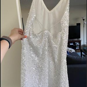 Lulus white sequin dress